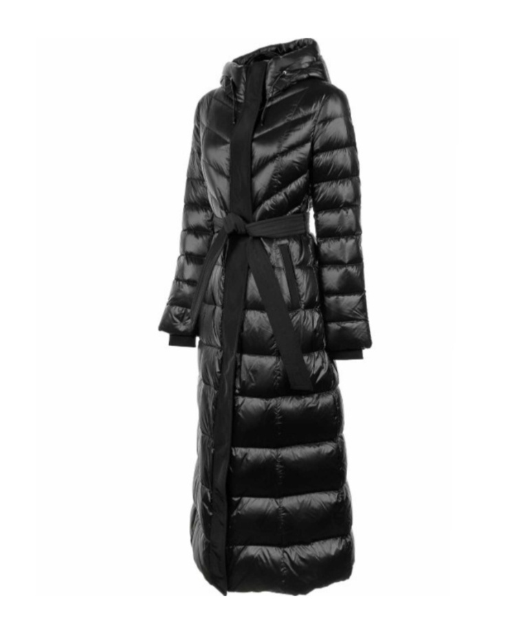 Mackage Long Cotton Coat In Black