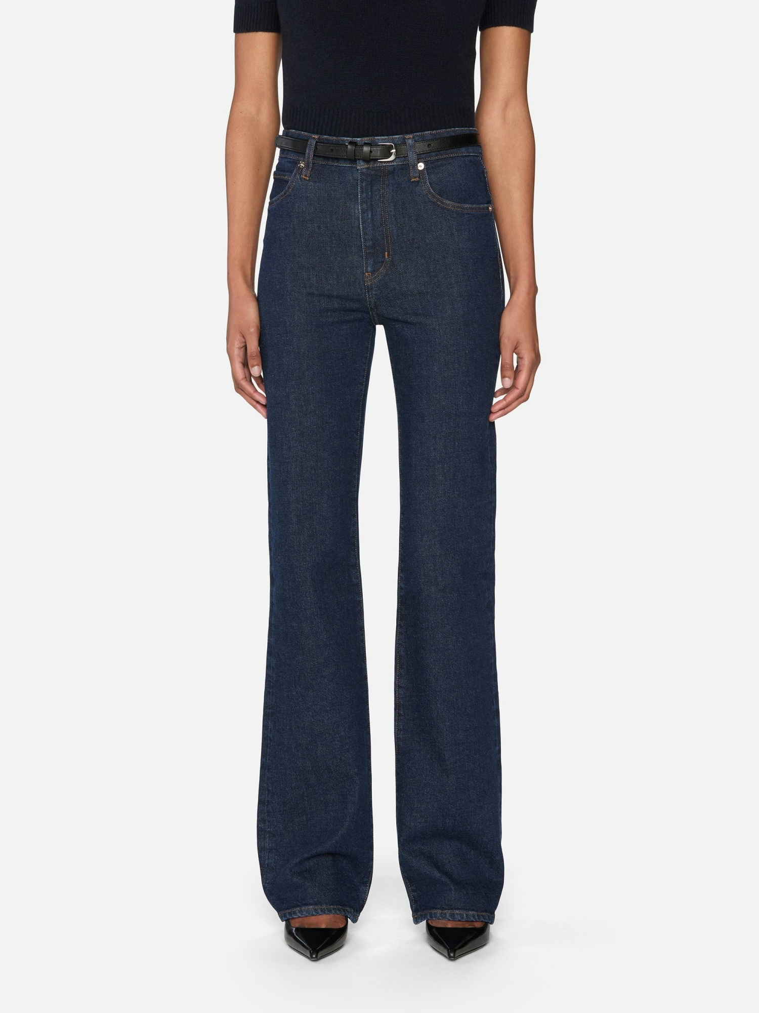 Frame High Waist Jeans In Black