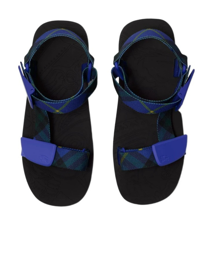 Burberry Thick Platform Sandals In Blue