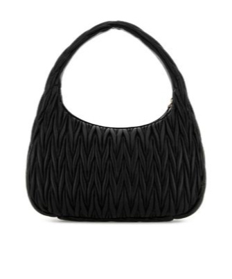 Miu Miu Black Nappa Leather Wander Shoulder Bag In Black