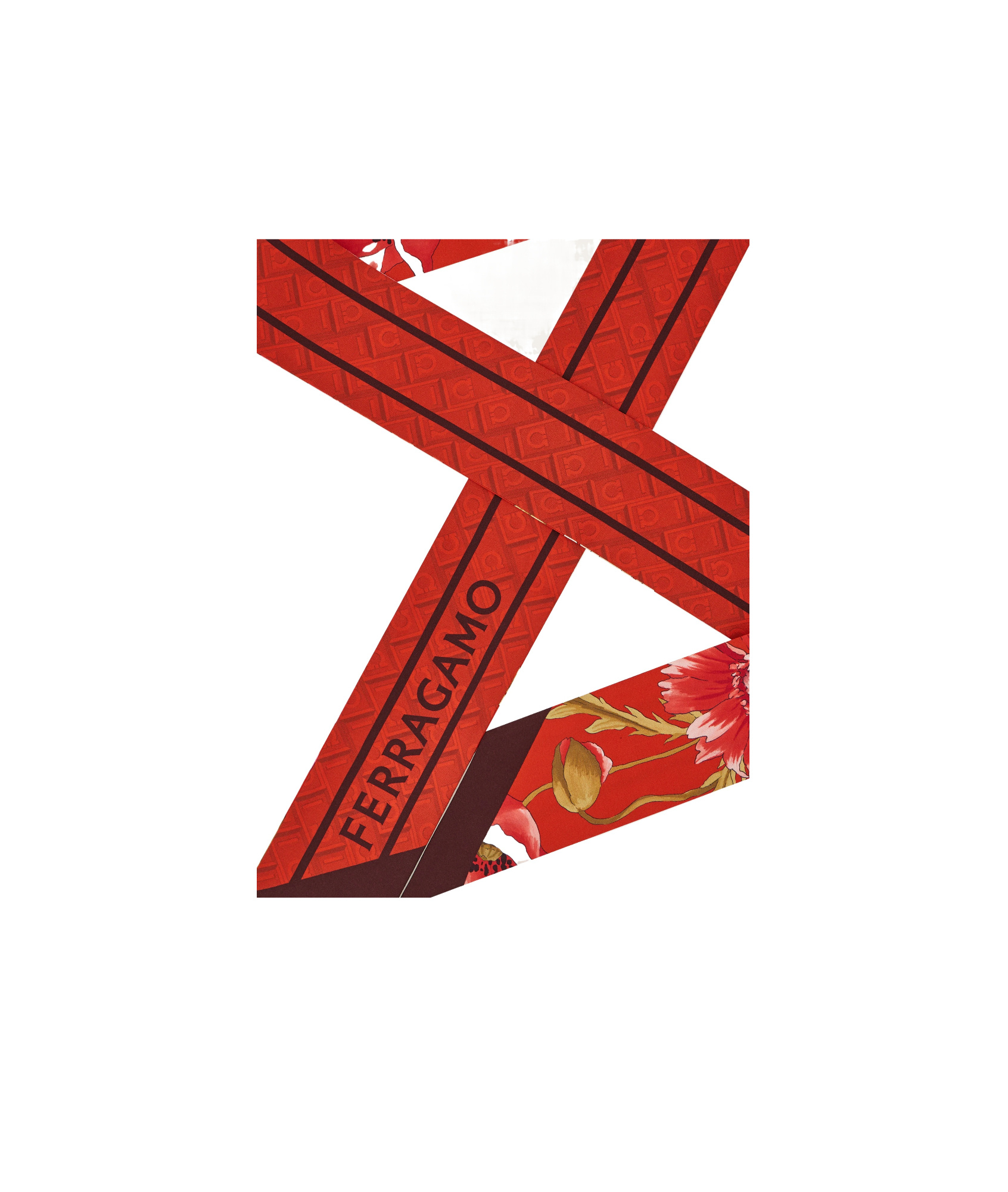 Ferragamo Floral Print Scarf In Red