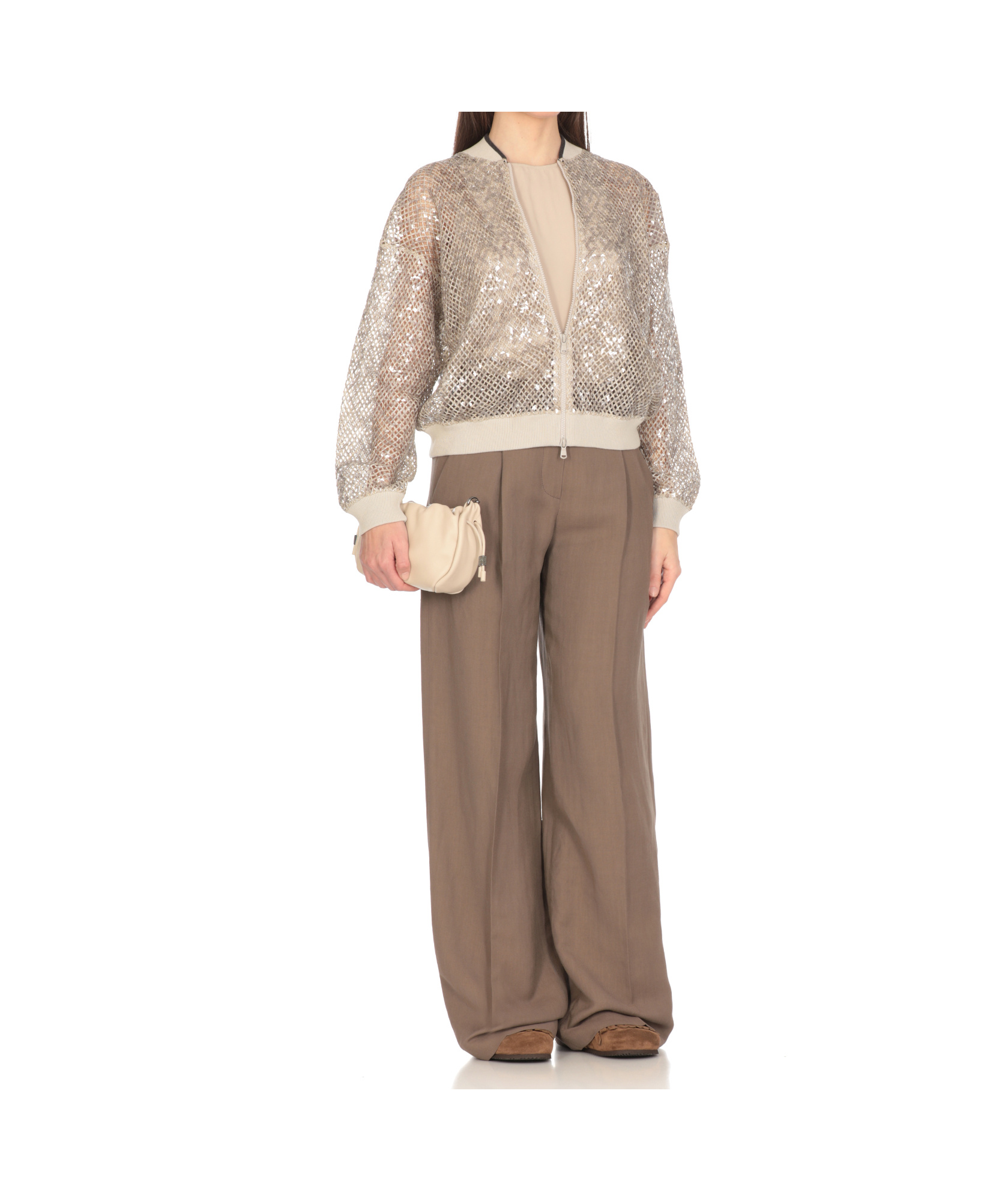 Brunello Cucinelli Long Sleeve Casual Jacket In White