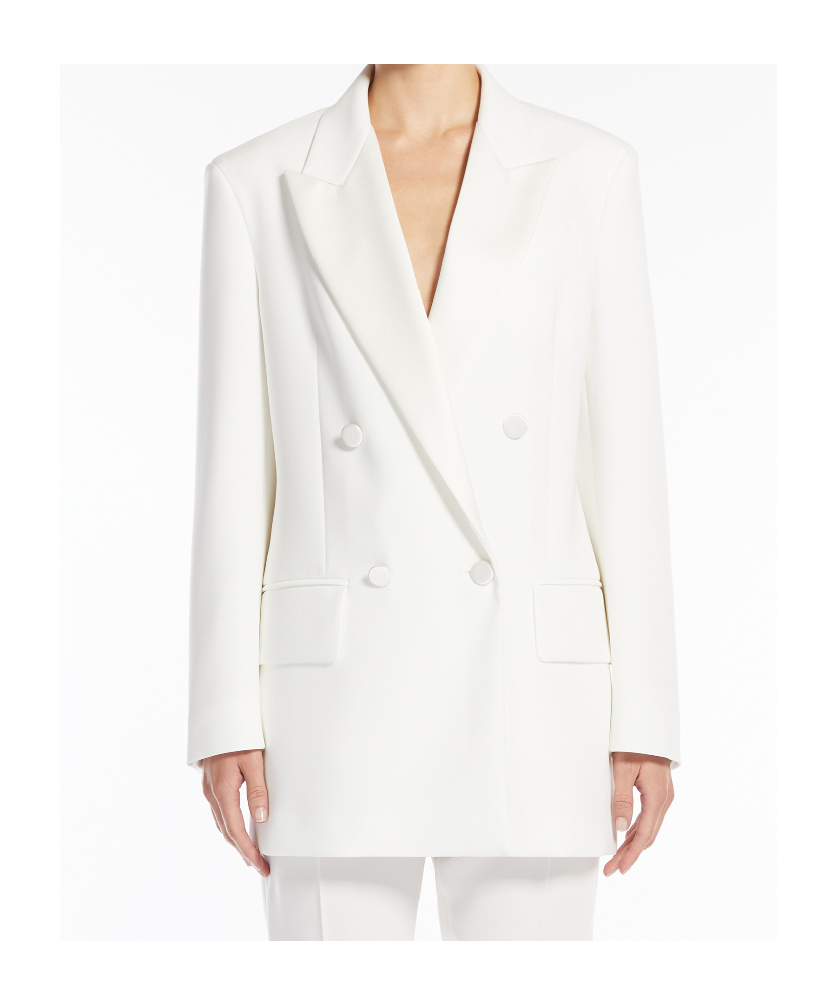 Max Mara Double-breasted Blazer In White