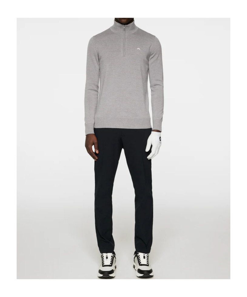 J. Lindeberg Long Sleeve Logo Knit Sweater In Gray