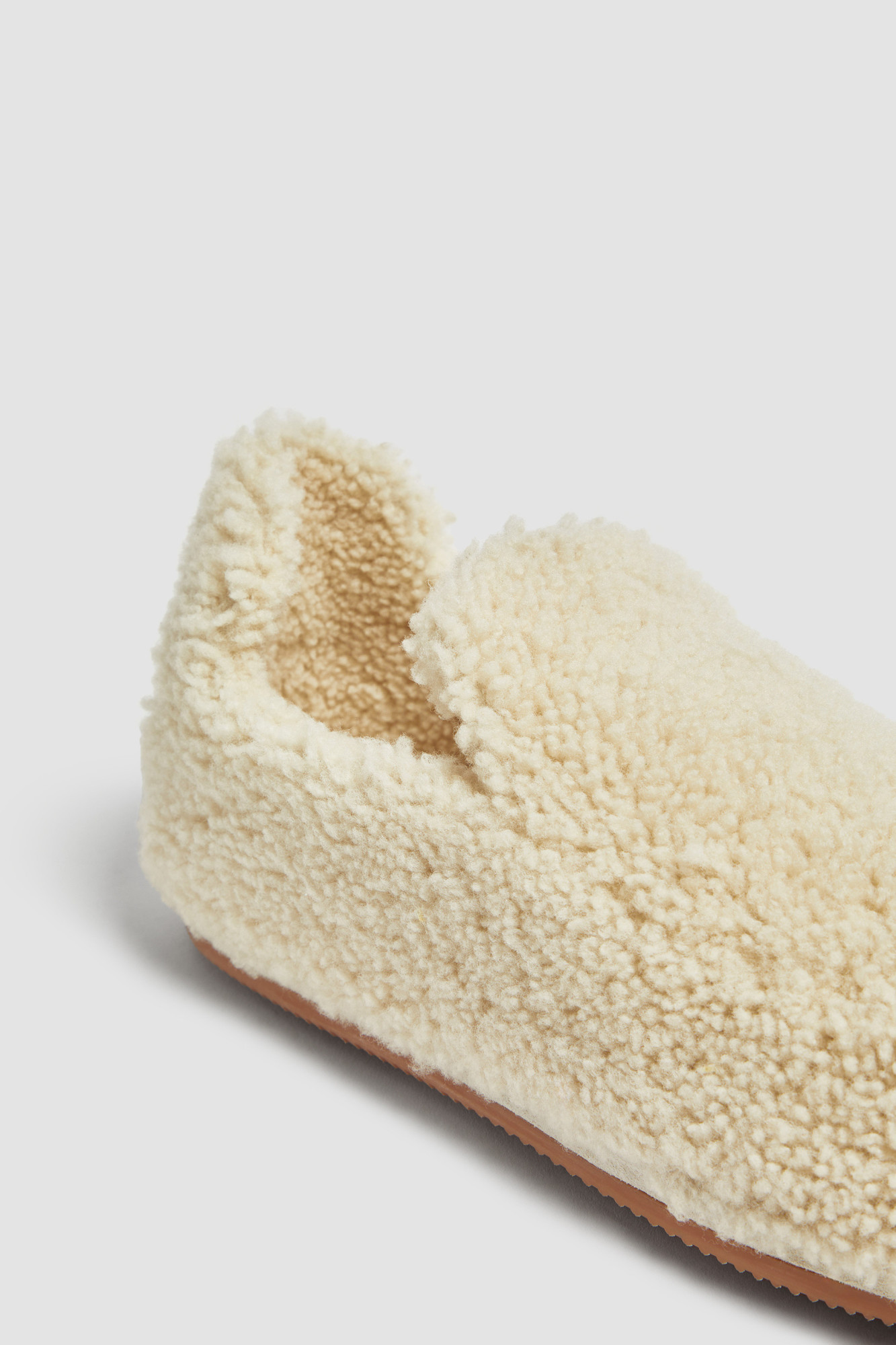 Shop Moncler Snug Shearling Flats In White