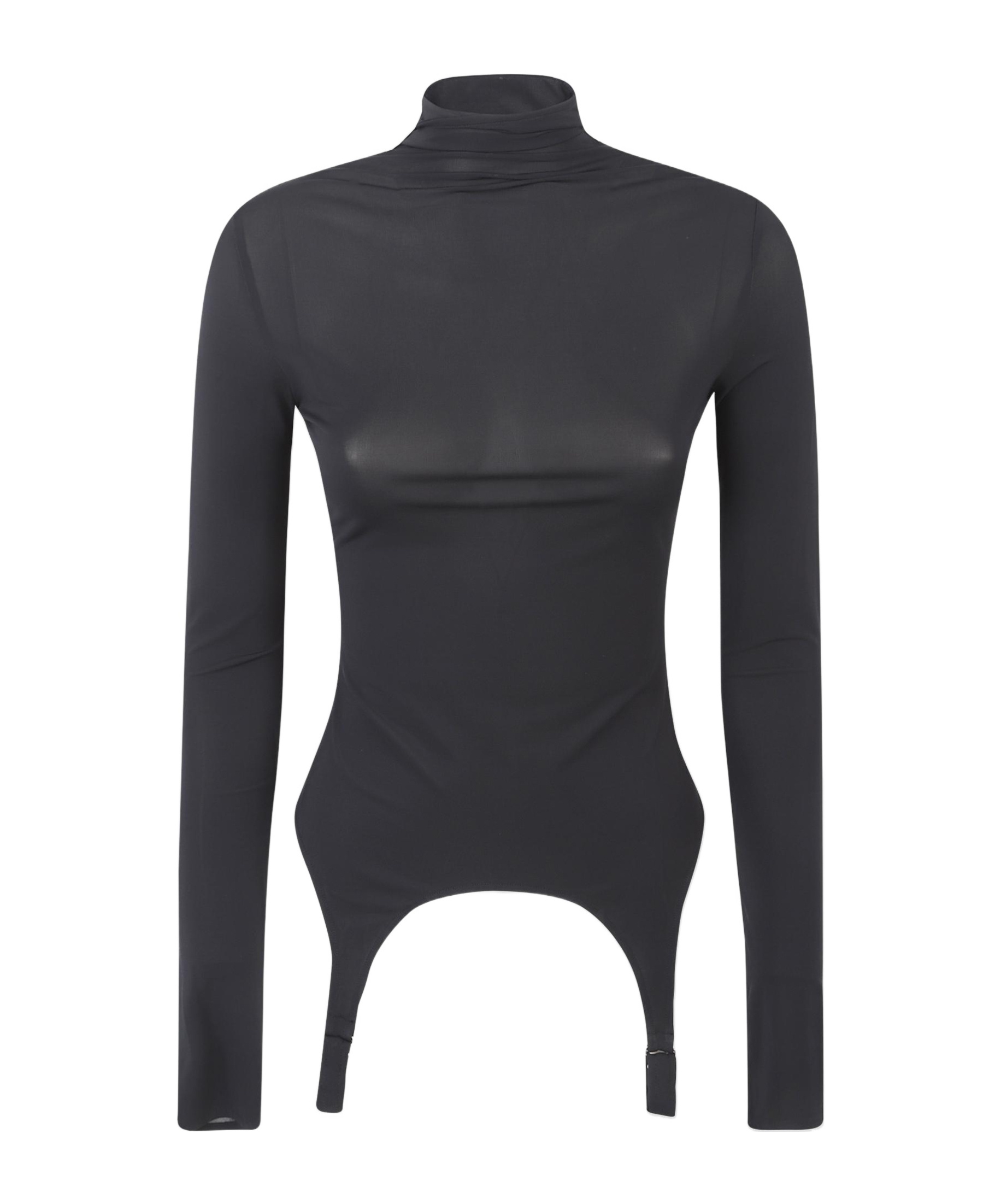 Jean Paul Gaultier Garter High-neck Top In Black