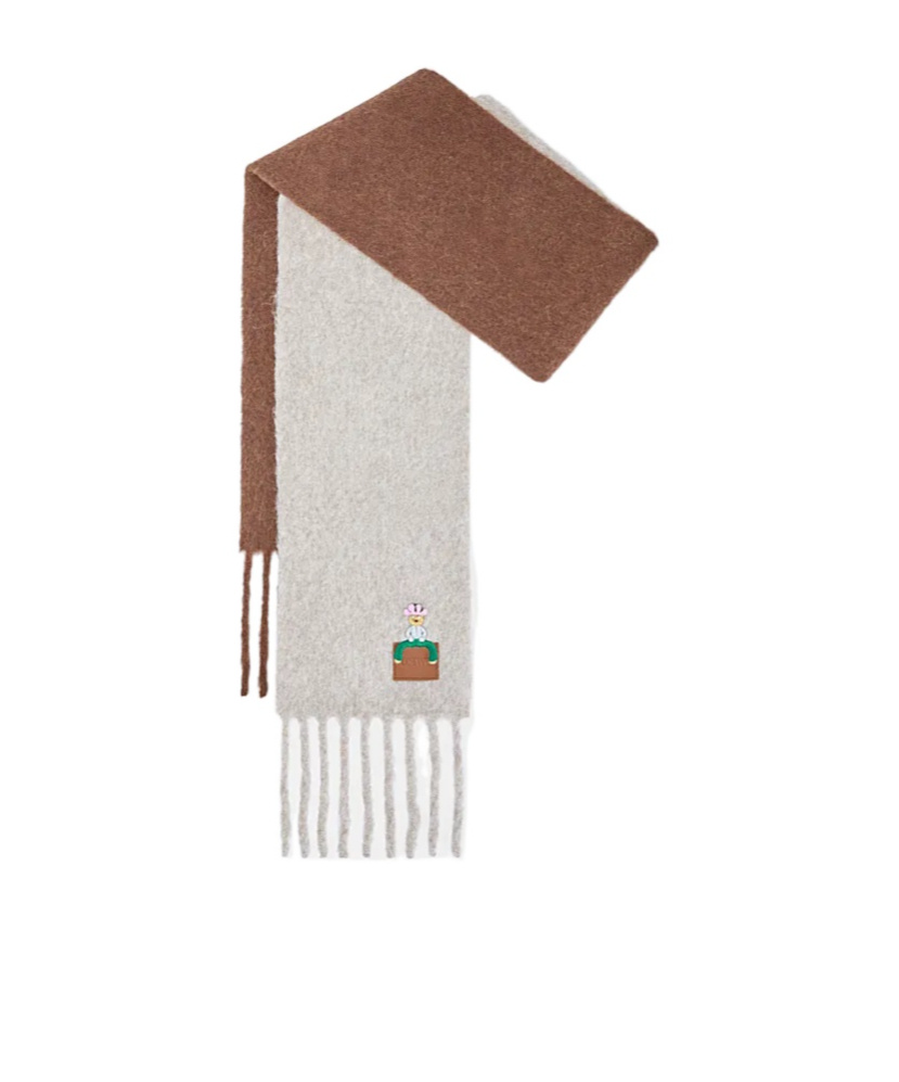 Loewe Scarf In Alpaca And Wool Blend In Brown