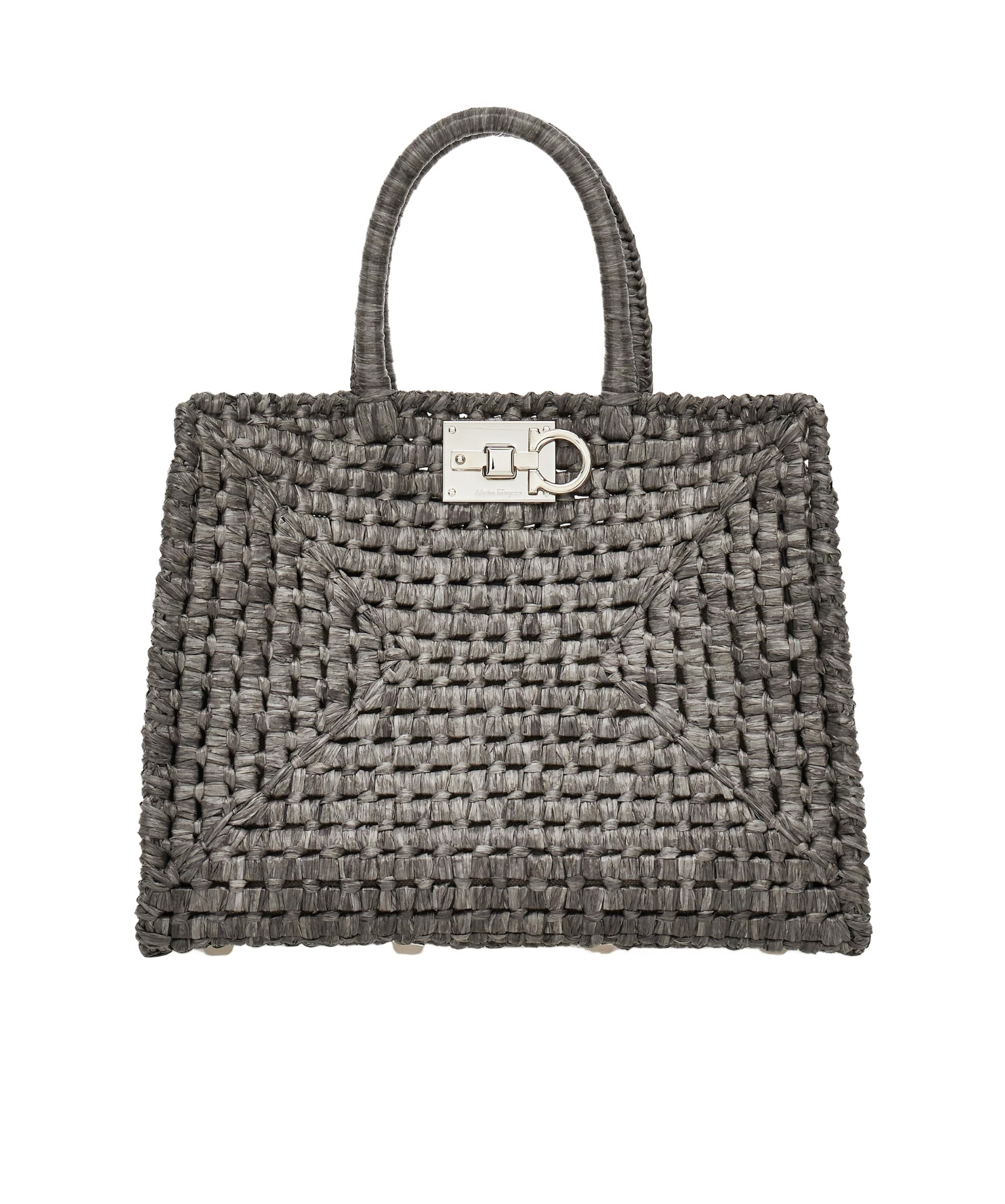 Ferragamo Logo Handbag In Black
