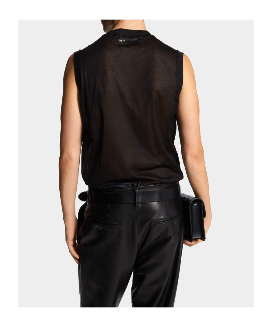 Shop Dsquared2 Rhinestone-embellished Tank Top In Black