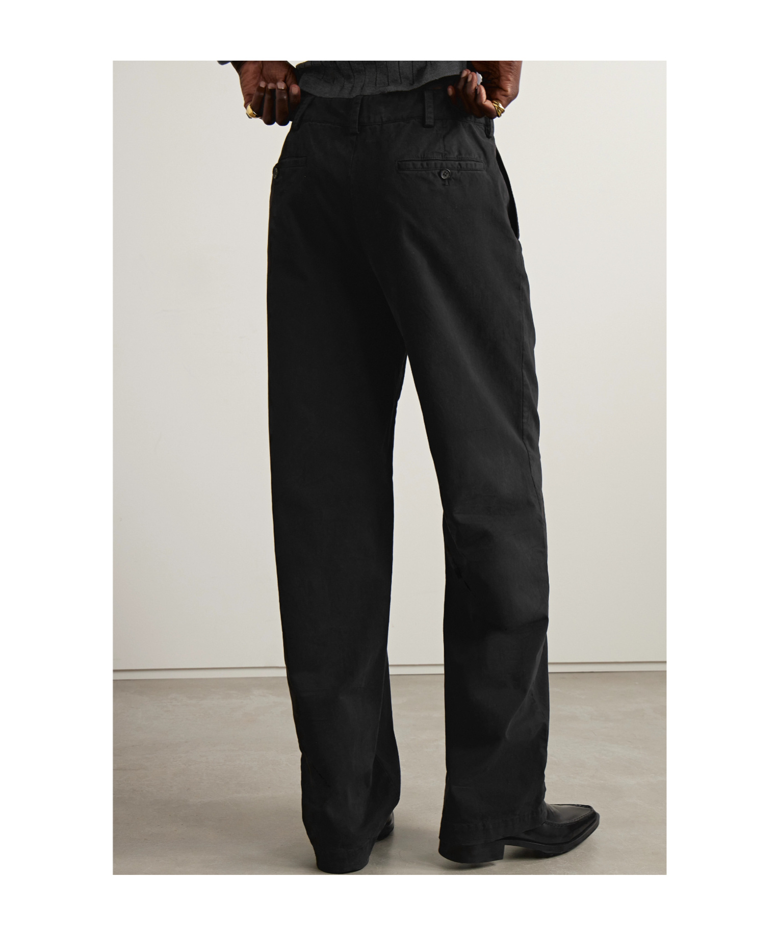 Nili Lotan Eliot Twill Wide-leg Pants In Black