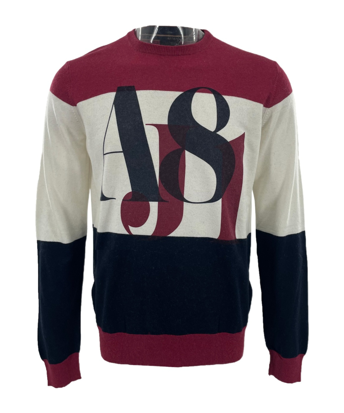 Armani Jeans Round-collar And Long-sleeved Sweater In Black