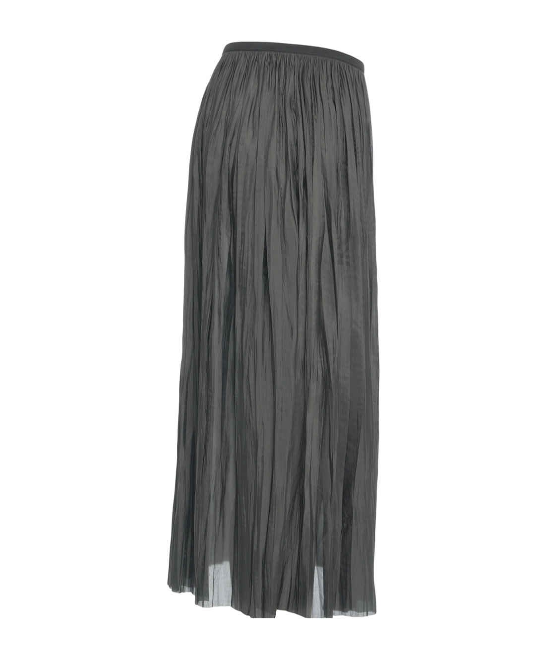 Roberto Collina Pleated Midi Skirt With Crinkled Texture And Elastic Waistband In Multi
