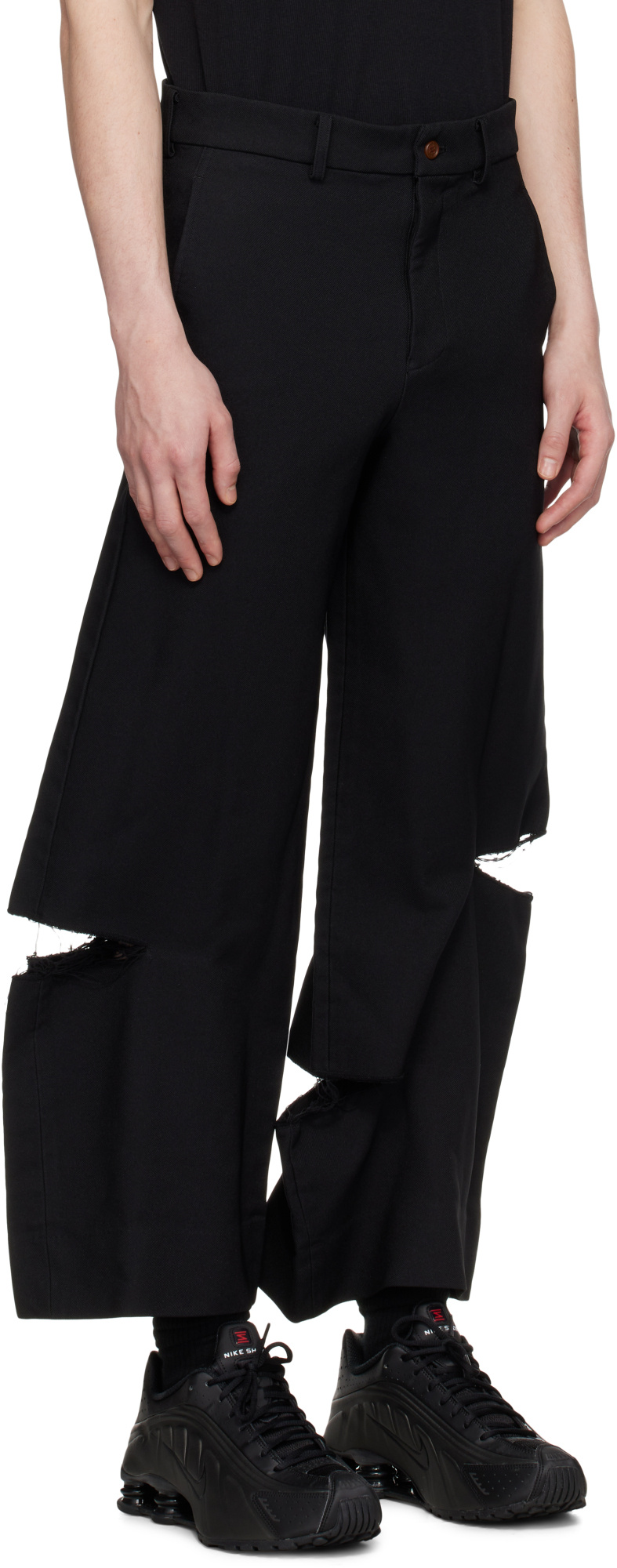 Comme Des Garçons Black Thick Gabardine Trousers