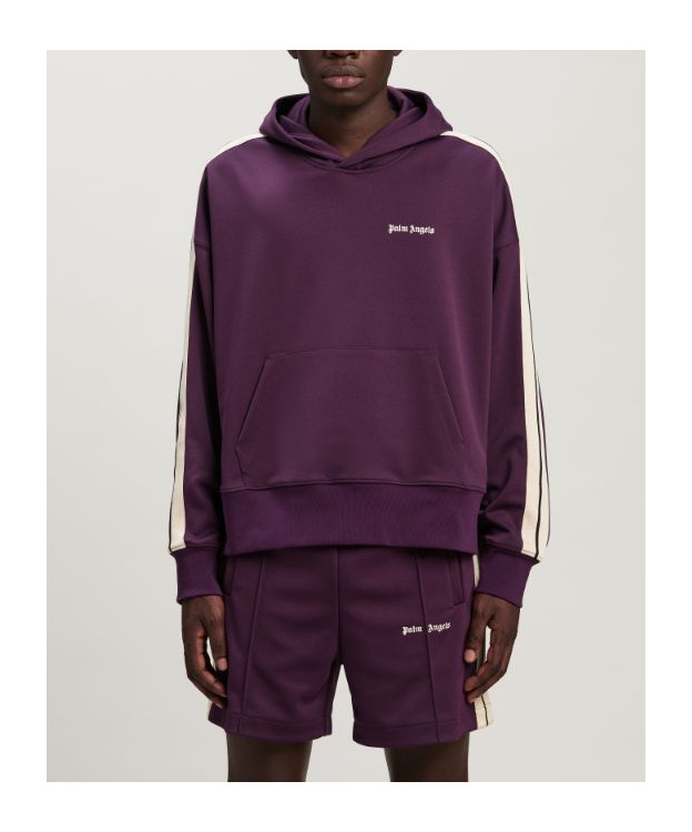 Palm Angels Boxy Sweatshirt With Stripes In Purple