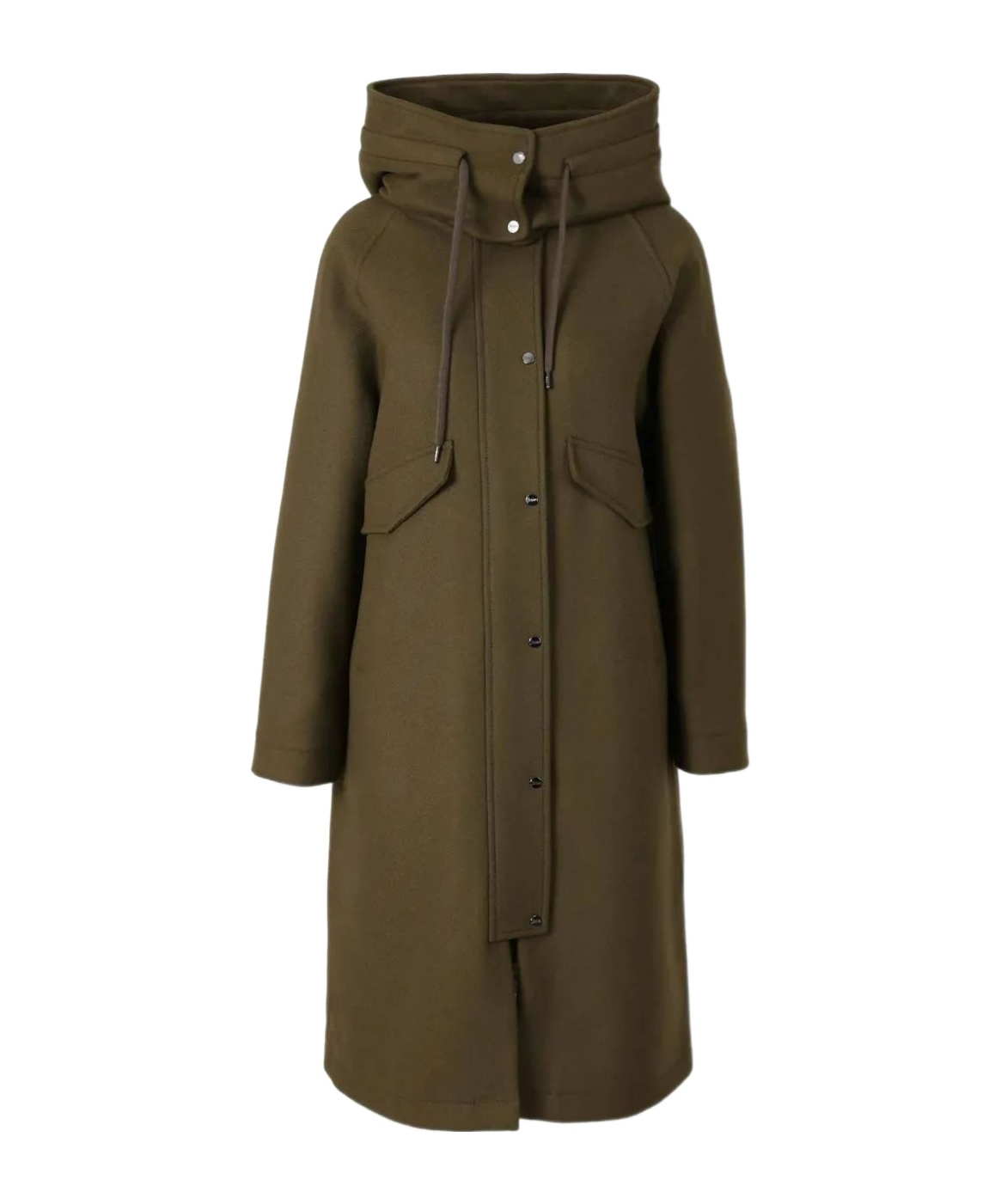 Herno Hooded Drawstring Coat In Brown