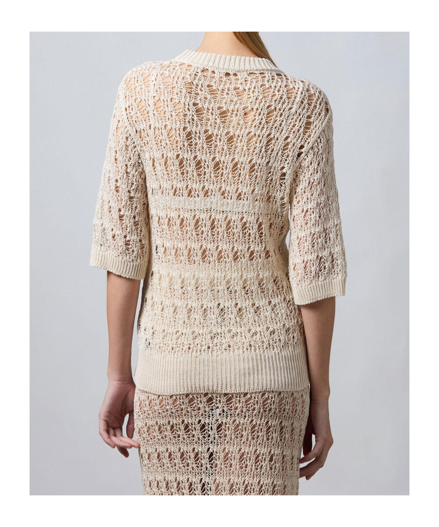 Roberto Collina Lace Effect Sweater In White