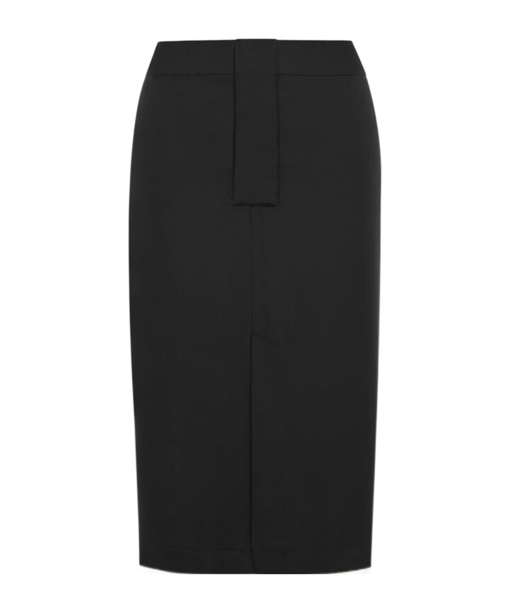 Saint Laurent Pencil Skirt In Silk Crêpe De Chine In Black