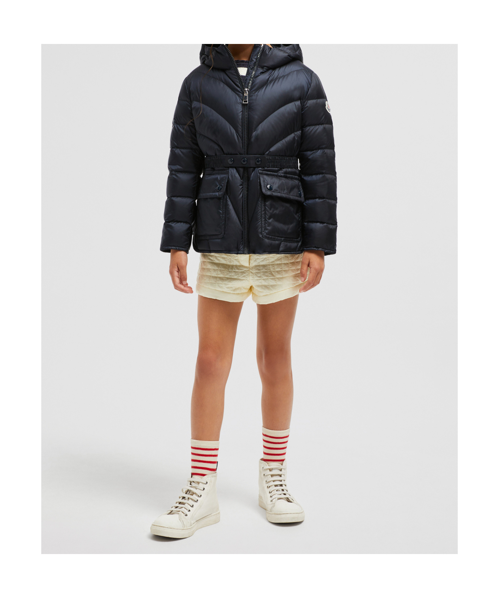 Moncler Hooded Down Jacket In Blue