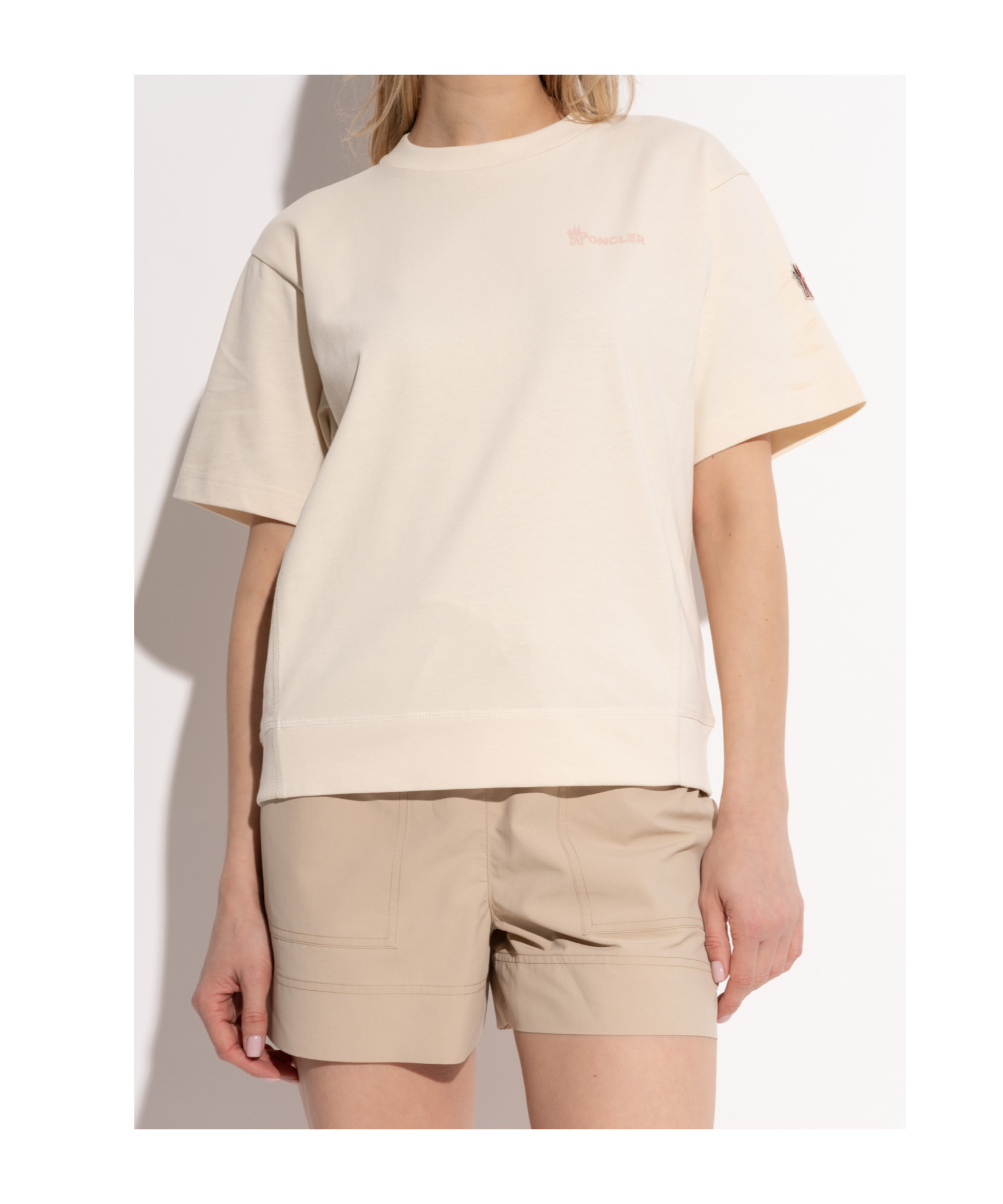 Moncler Logo-embossed Cotton T-shirt In White