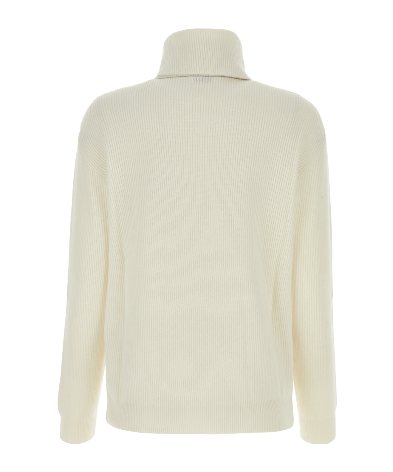 Brunello Cucinelli Knitwear Turtleneck Long Sleeves Ribbed Cuffs In Nude