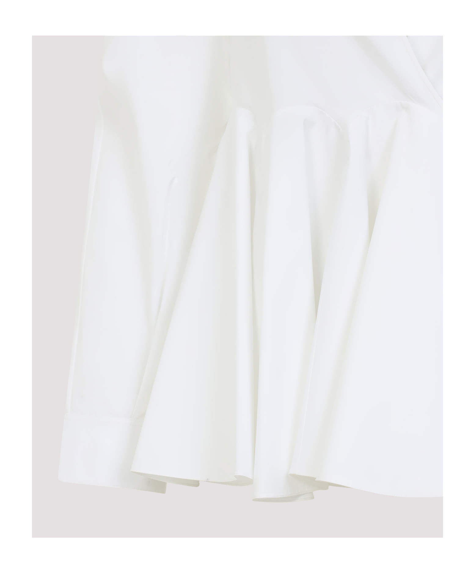 Alaïa Flare Cotton Shirt Pleated Hem In White