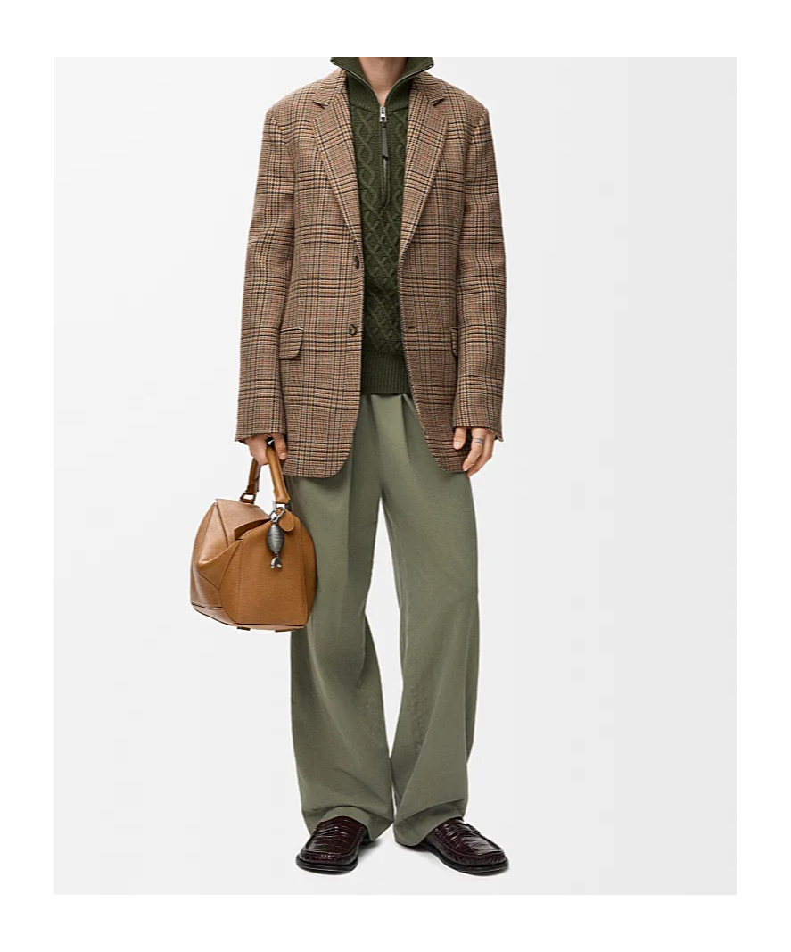 Loewe Elastic-waist Belted Trousers In Green