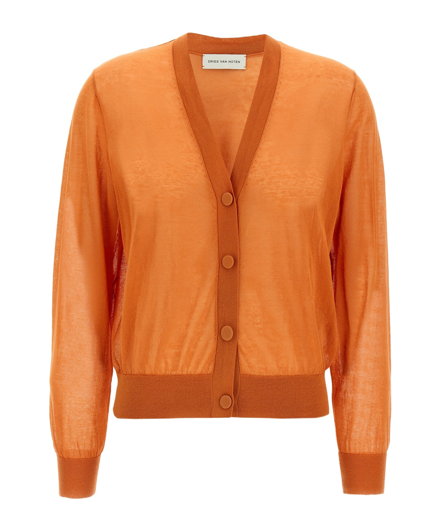 Dries Van Noten Long-sleeved Cardigan In Orange