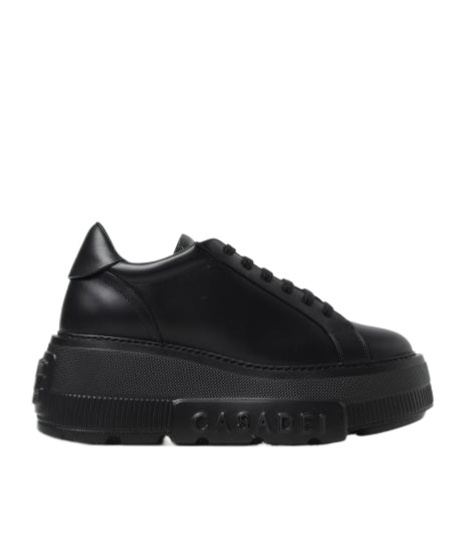 Casadei Low Top Platform Sneakers In Black