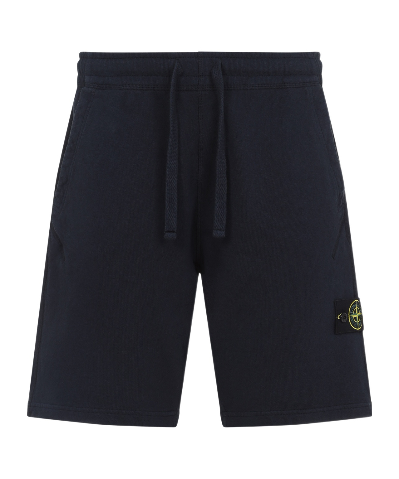Stone Island Compass Patch Drawstring Shorts In Navy Blue
