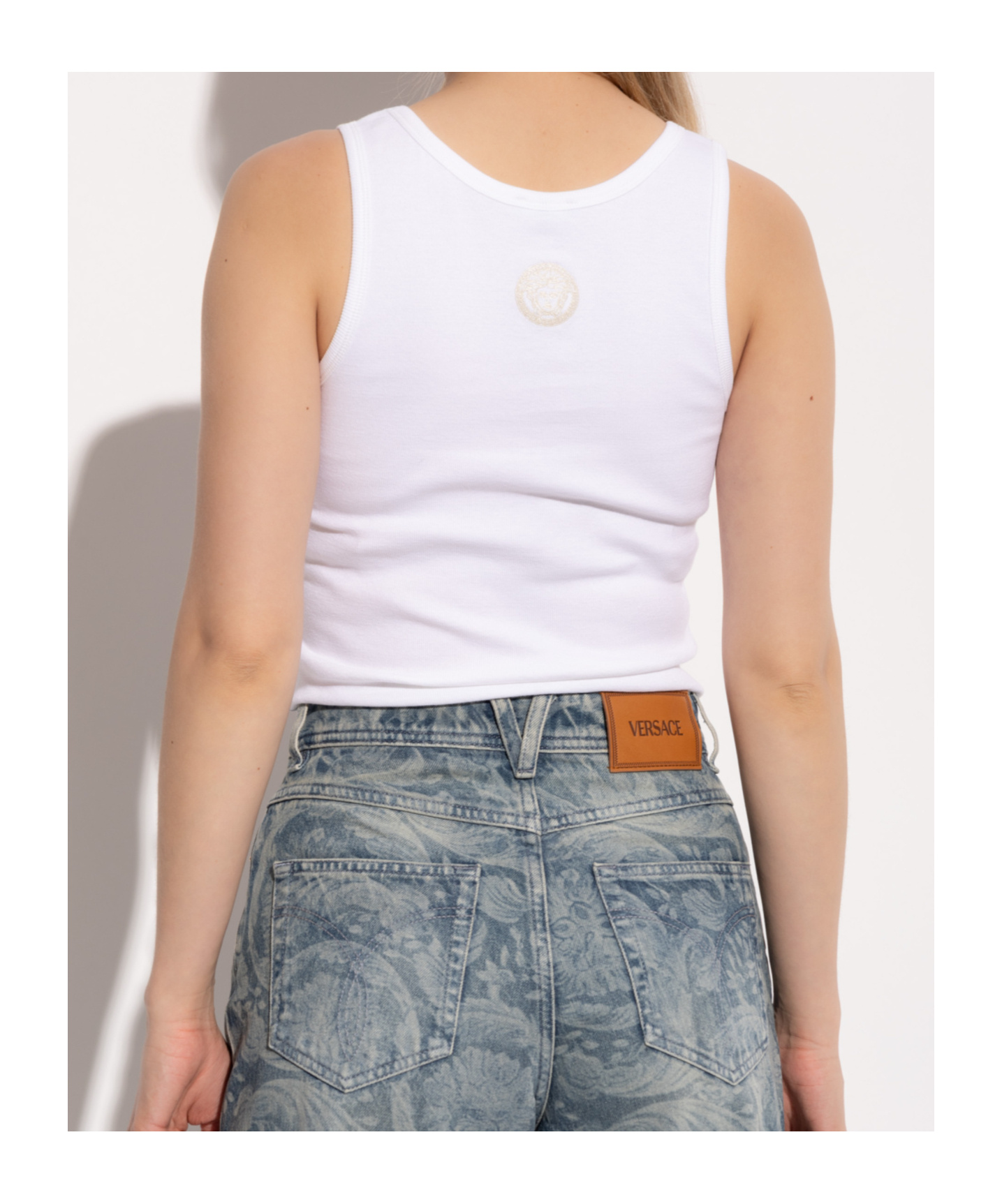 Versace Crew Neck Vest In White