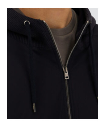 Herno Resort Jacket In Knit Effect Interlock And Travel Nylon Ponente In Blue