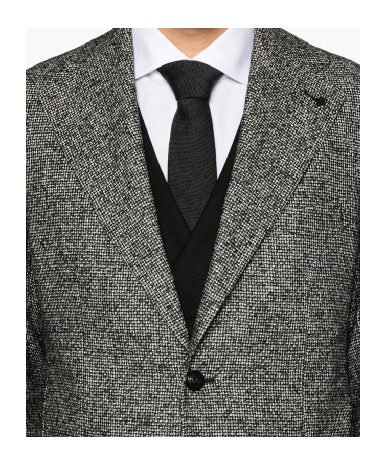 Tagliatore Long-sleeved Suit Jacket In Gray