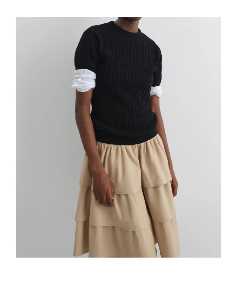 Gimaguas Rina Cable-knit T-shirt In Black