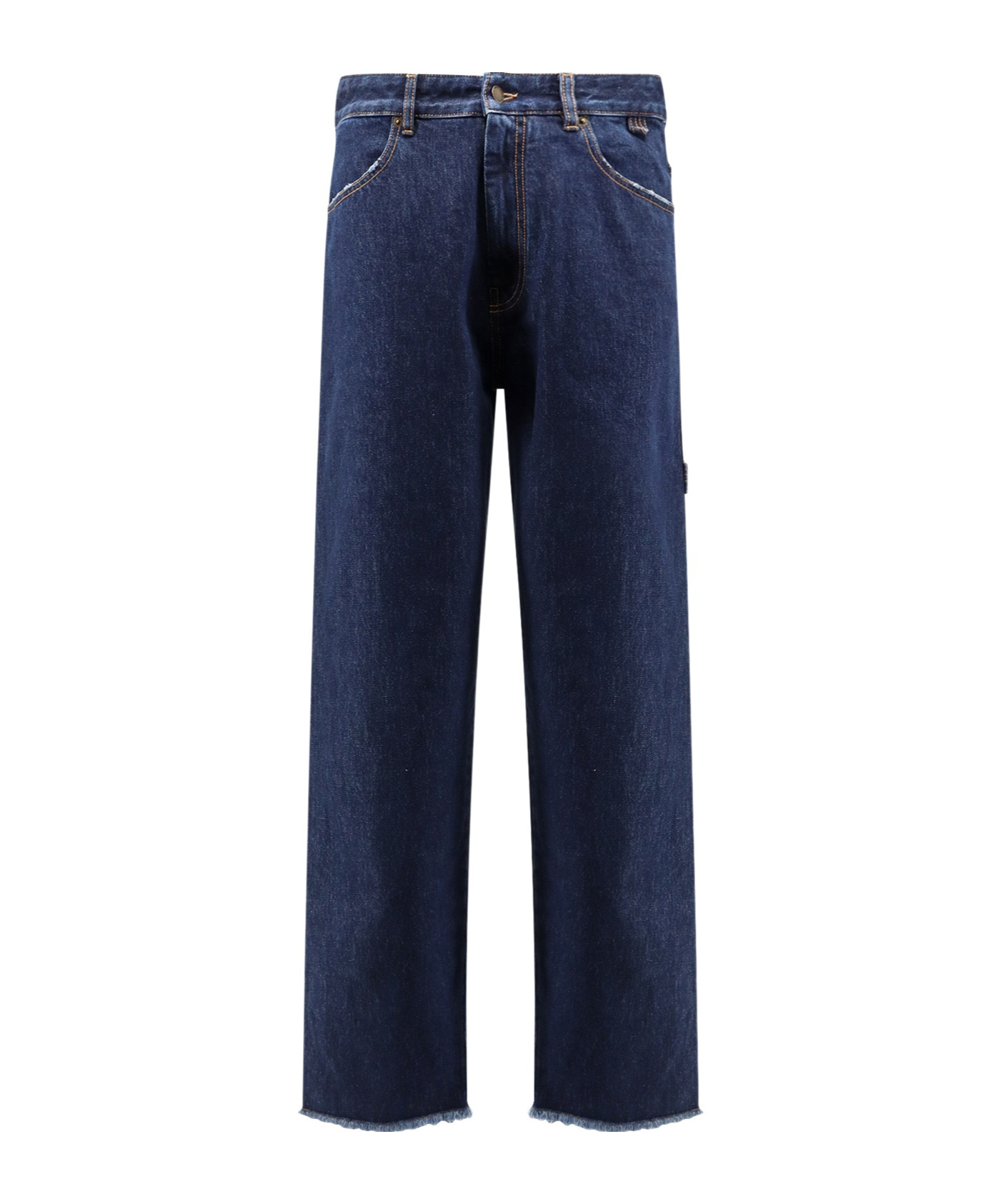 Darkpark Chain Adorned Relax Fit Worker Denim In Blue
