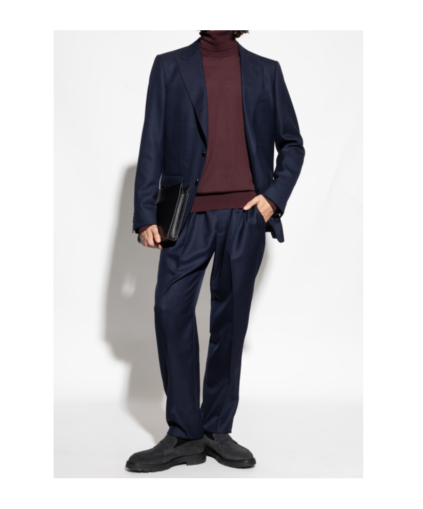 Dolce & Gabbana Two-button Wool Blazer In Blue