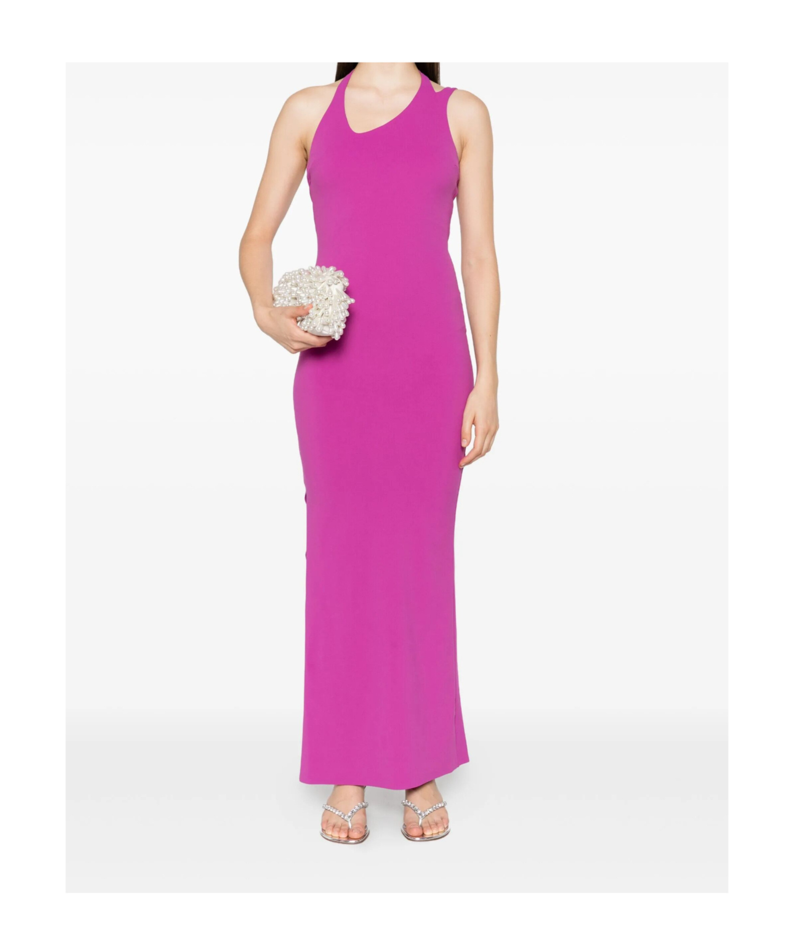 Patrizia Pepe Halter Neck Maxi Dress In Pink