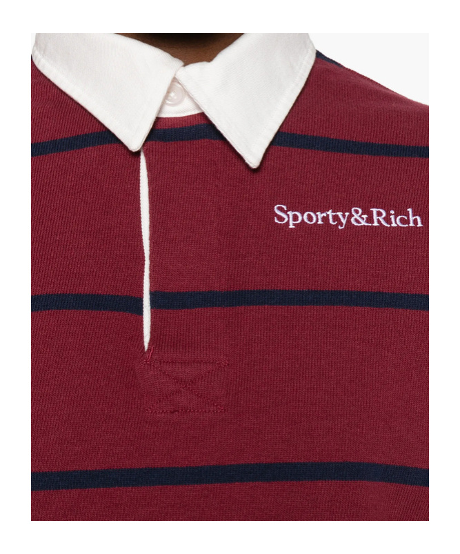 Sporty And Rich Striped Polo Shirt In Red