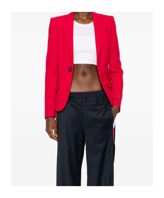 Dsquared2 Logo-plaque Single-breasted Blazer In Red