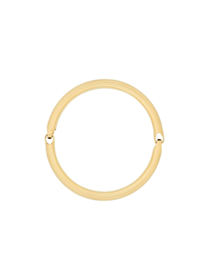 Saint Laurent Logo Tubular Necklace In Yellow
