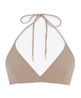 Saint Laurent Triangle-cup Bikini Top In Nude