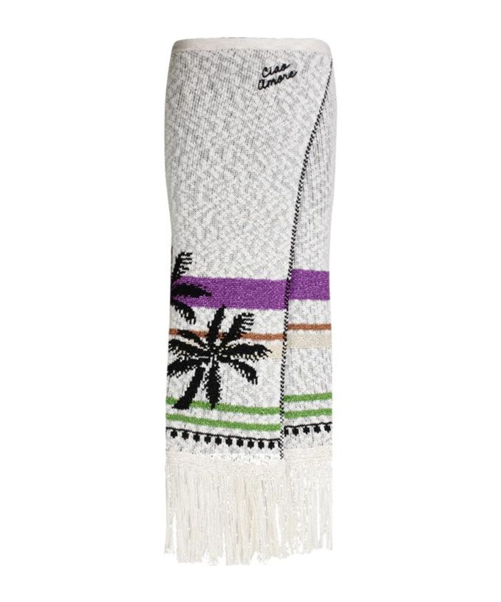 Charo Ruiz Fringed Skirt In White
