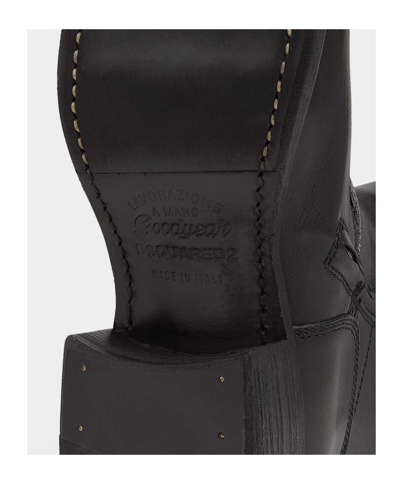 Dsquared2 Embossed Short Boots In Black