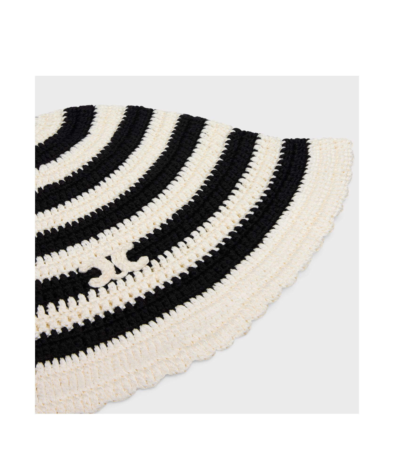 Celine Striped Bell Wool Hat In Black