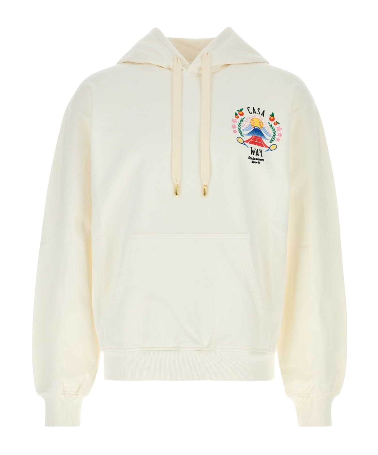 Casablanca Cotton Sweatshirt With Front Pocket And Hood In Gray