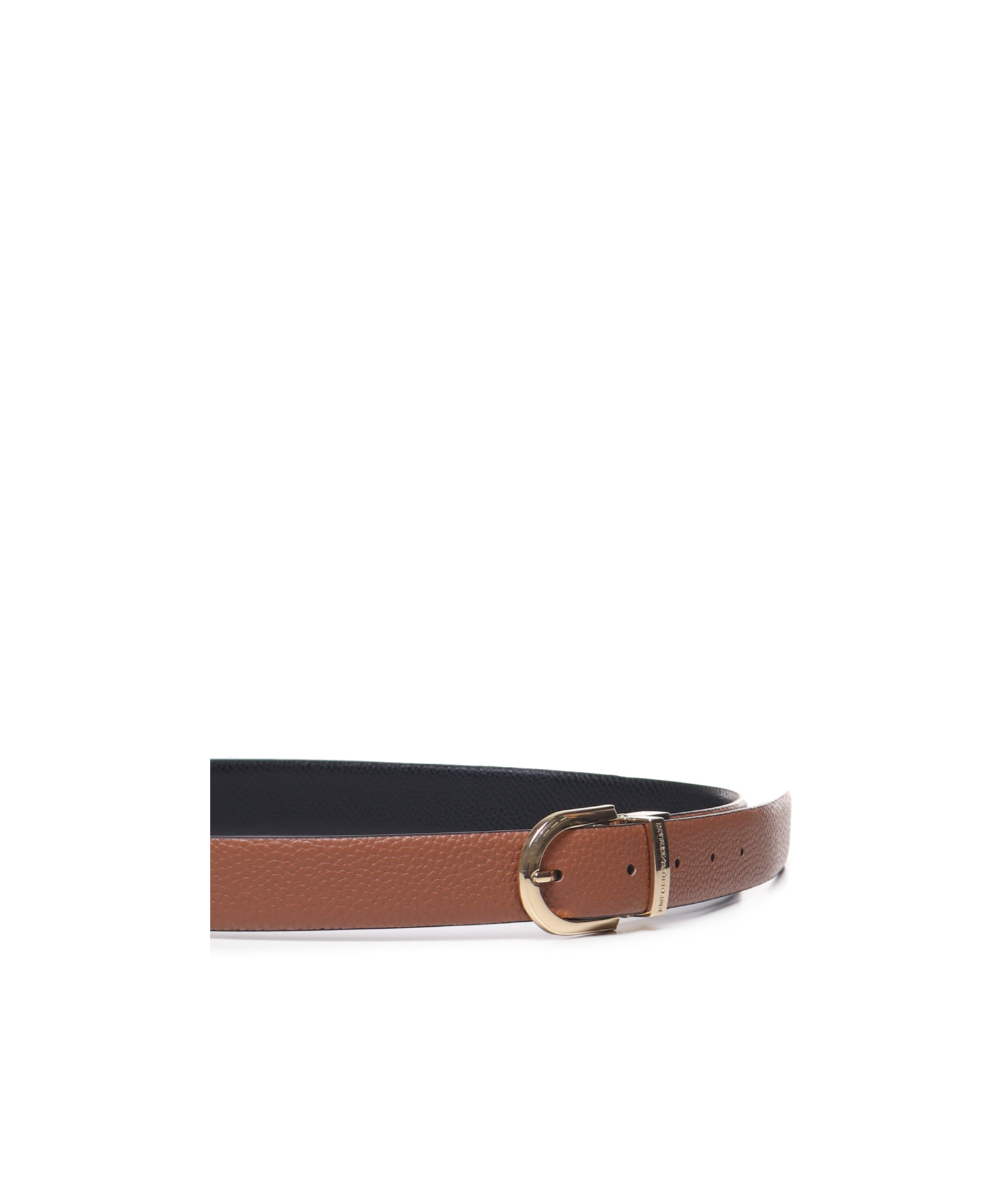 Emporio Armani Buckle-detail Leather Belt In Brown