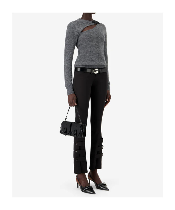 Coperni Buckle Hollow Sweater In Gray