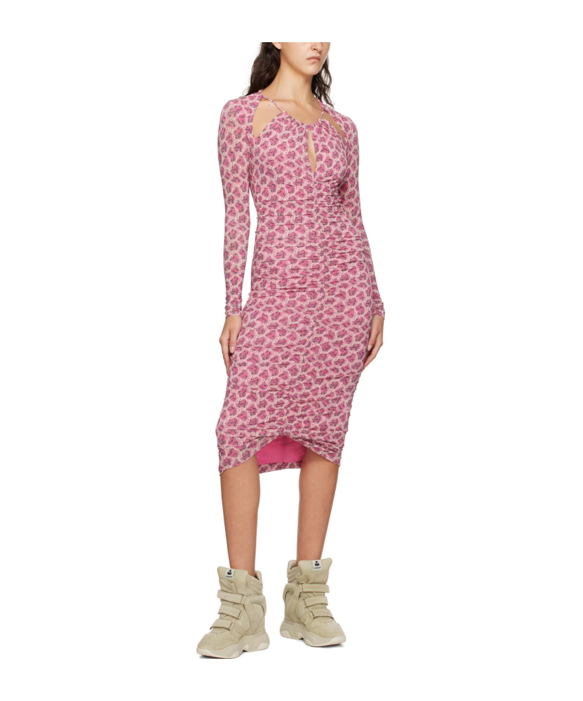 Isabel Marant Pink Logane Midi Dress In Pink