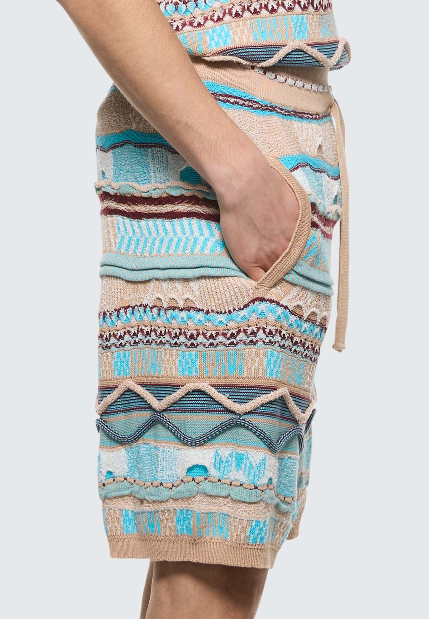 Laneus Knitted Bermuda Shorts In Nude