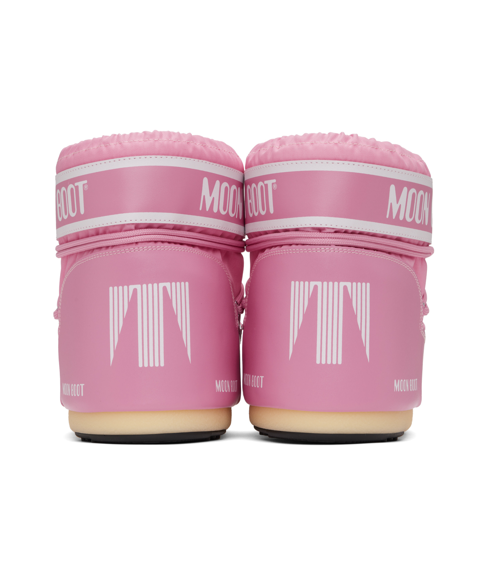 Moon Boot Round Toe Short Boots In Pink