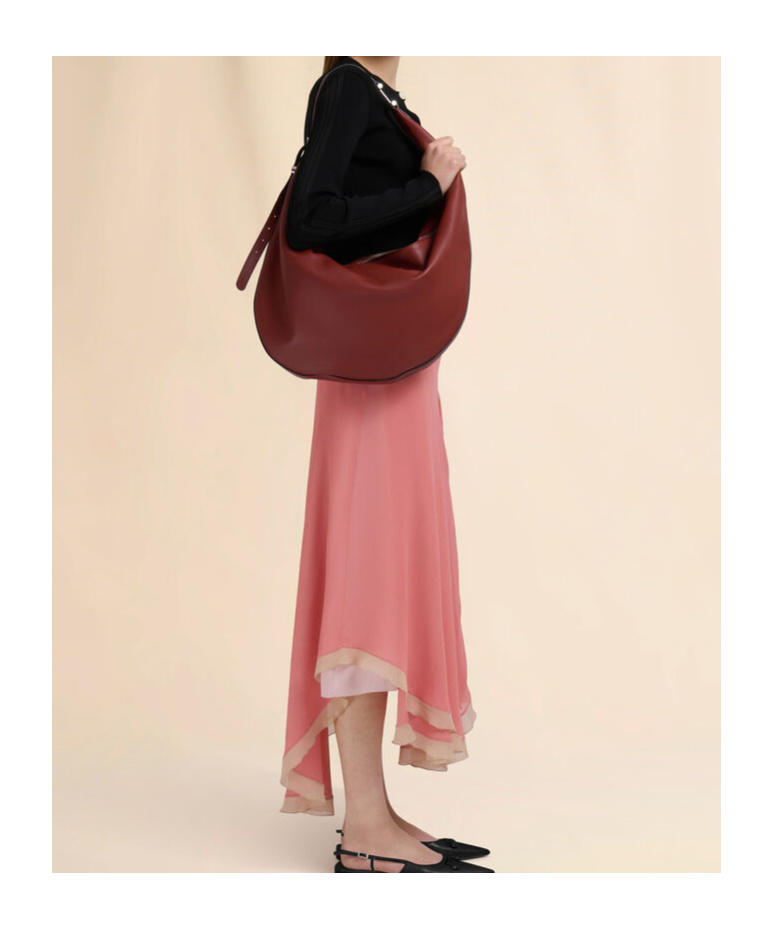 Marni Brown Leather Dot Medium Hobo Bag